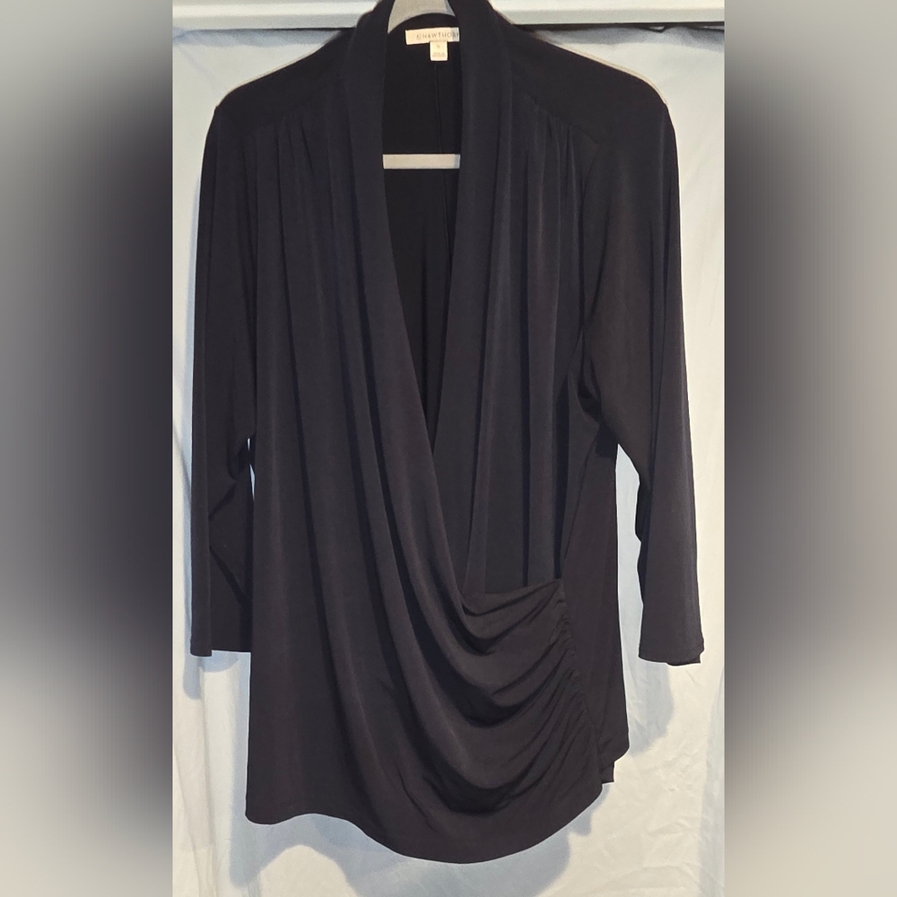 41 Hawthorn Navy Drape Blouse